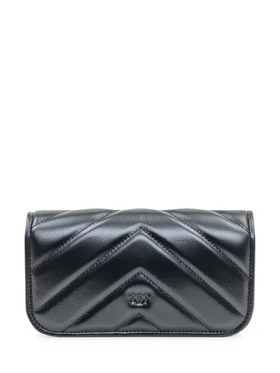 Pinko Love Box Baguette Hand Bags Black In Black