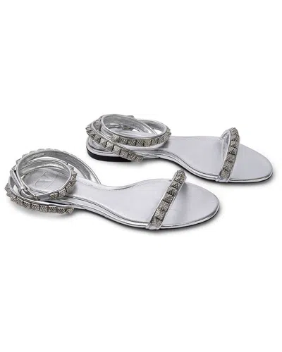Valentino Leather Sandal In Silver
