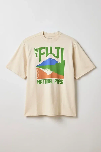Parks Project Mt. Fuji National Park Graphic Tee In Ivory, Men's At Urban Outfitters In Brown