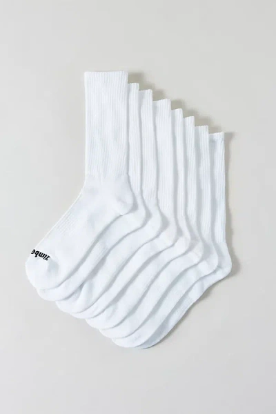 Timberland Performance Cushioned Crew Sock 4-pack In White, Men's At Urban Outfitters In White