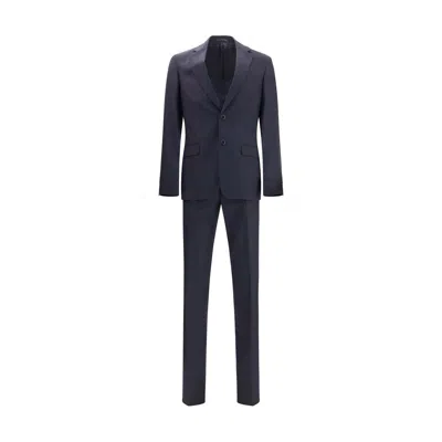 Prada Single-breasted Wool And Cashmere Suit In Blue