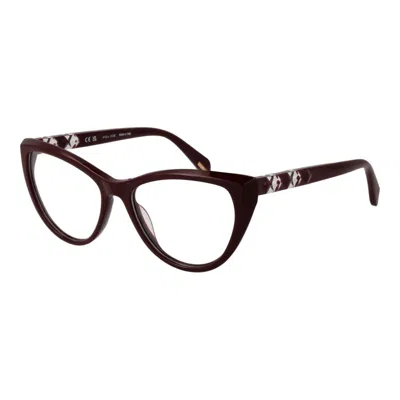 Police Burgundy Women Glasses Frame In Red