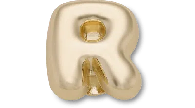 Jibbitz Gold Bubble Letter R In Gold