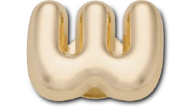 Jibbitz Gold Bubble Letter W In Gold