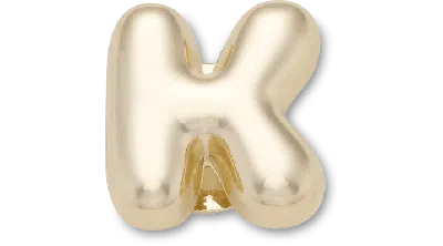 Jibbitz Gold Bubble Letter K In Gold