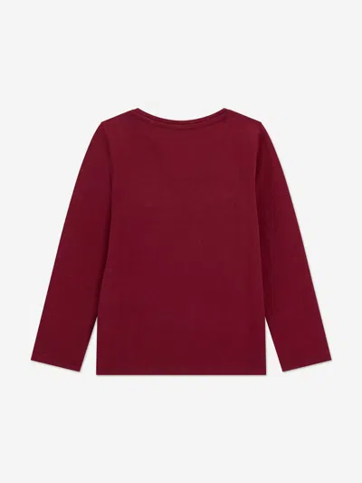 Guess Girls Long Sleeve Bear T-shirt In Red