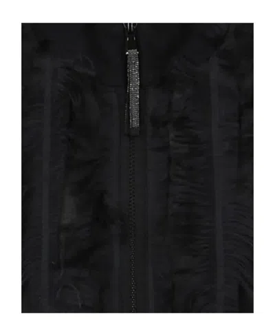 Brunello Cucinelli Fringed-effect Gilet In Black