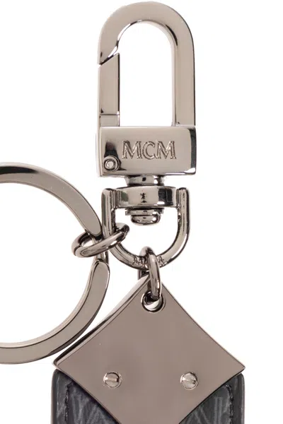 Mcm Logo Keychain In Metallic