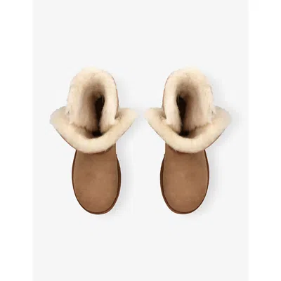 Ugg Ankle Boot With Lace Detail And Rubber Sole In Brown