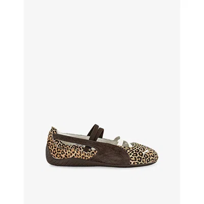 Puma Speedcat Genuine Calf Hair Ballet Sneaker In Animal Print