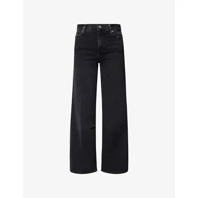 Frame Womens Meteor Le Slim Palazzo Stretch-denim Jeans In Black