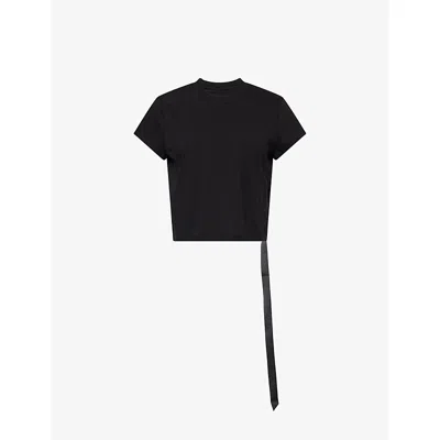 Rick Owens Drkshdw Womens Black Cropped Small Level Cotton T-shirt In Black