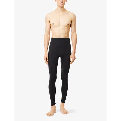 Falke Mens Black Long Wool-tech Tights In Black