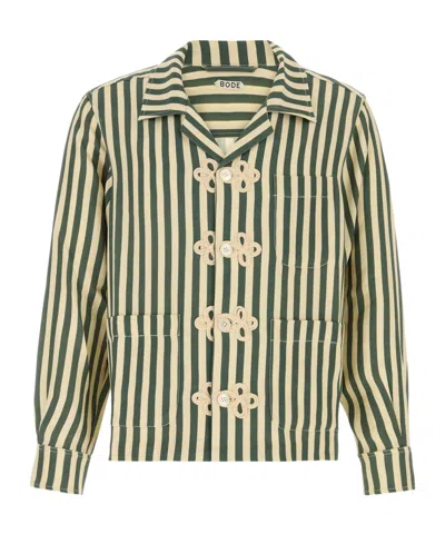 Bode Men Printed Silk Trillium Shirt In Multi