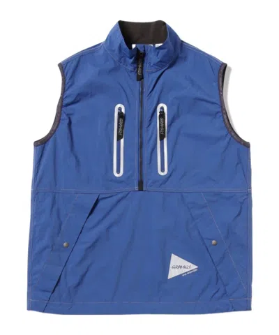 And Wander Gramicci X  Brushed Nylon Vest In Blue
