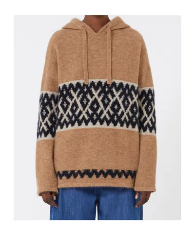 Max Mara Mohair-blend Jacquard Sweatshirt In Brown