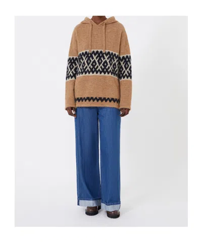 Max Mara Mohair-blend Jacquard Sweatshirt In Brown