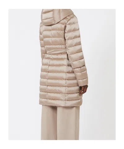 Max Mara Reversible Down Jacket In Water-repellent Satin In Neutral