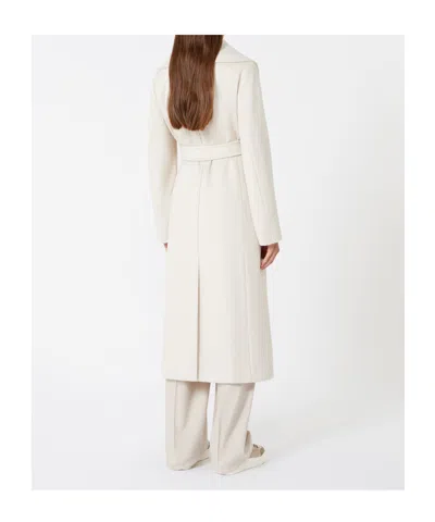 Max Mara Pure Virgin Wool Broadcloth Coat In White