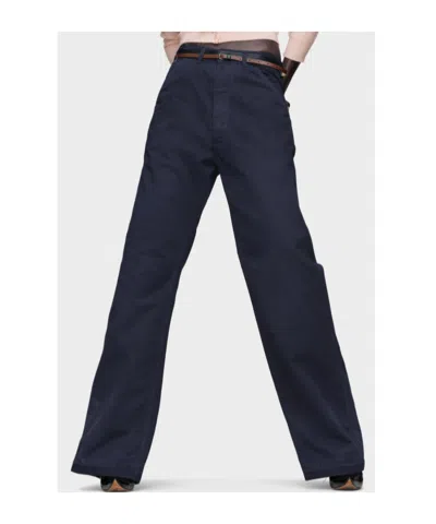 Maison Margiela Button-fastening Corduroy Trousers In Blue