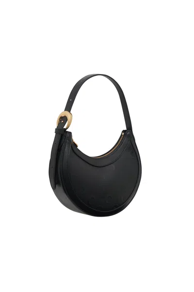 Marine Serre Mini Eclips Shoulder Bag With Embossed Pattern In Black