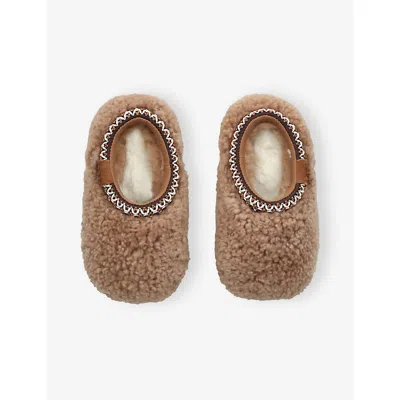 Ugg Brown Kids' Tasman Maxi Curly Sheepskin Slippers Eur 22 /5.5 Uk In Brown