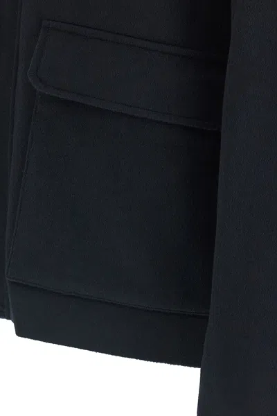 Herno High-neck Buttoned Jacket In Black