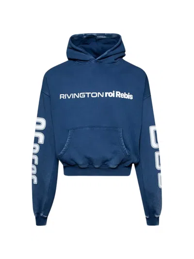 Rrr123 Logo-print Hoodie In Blue