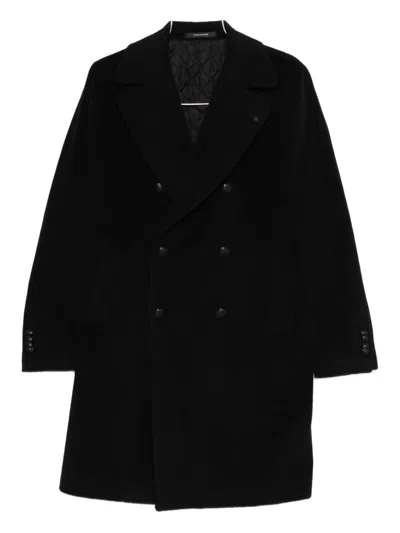 Tagliatore Double-breasted Coat In Black