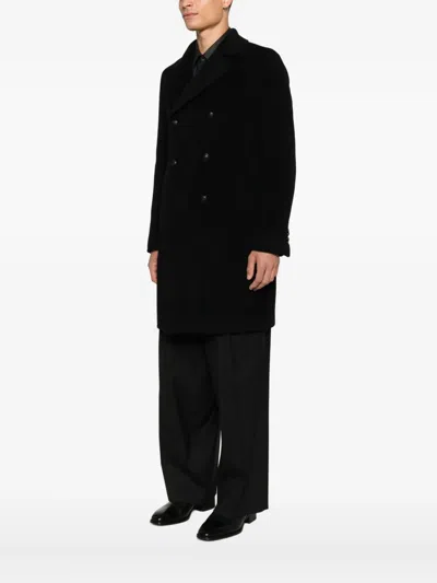 Tagliatore Double-breasted Coat In Black