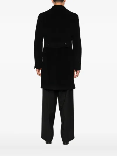 Tagliatore Double-breasted Coat In Black