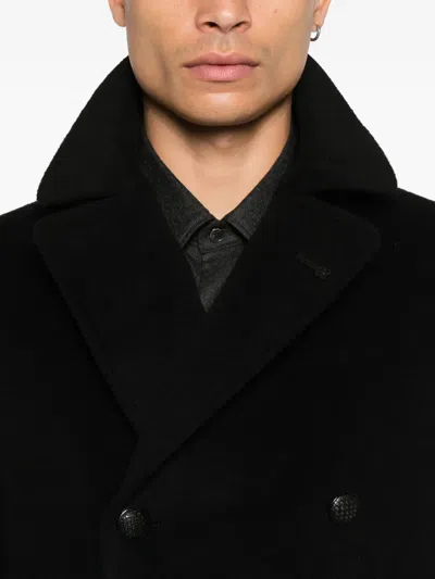 Tagliatore Double-breasted Coat In Black