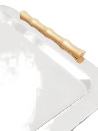 L'objet Large Bamboo Serving Tray (56cm X 42cm) In Silver