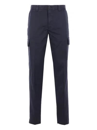 Incotex Cargo-pocket Cotton Trousers In Blue