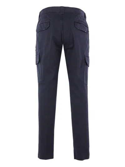 Incotex Cargo-pocket Cotton Trousers In Blue