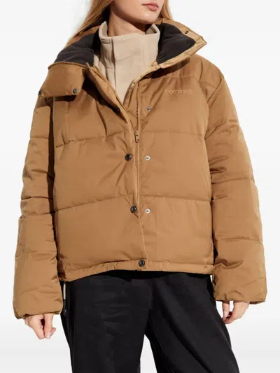 Rethinkit Studios Button Padded Puffer Jacket In Brown