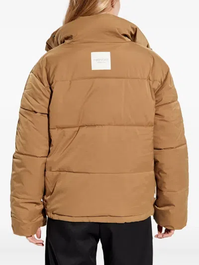 Rethinkit Studios Button Padded Puffer Jacket In Brown