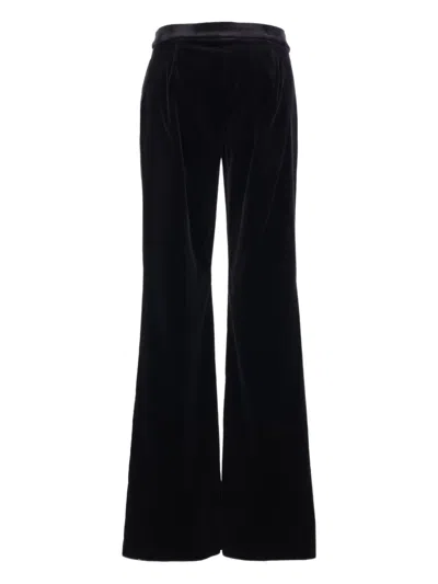 Max Mara Tailored Trousers With Flared Leg And Front Crease In Black