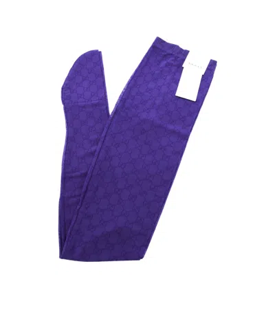Gucci Printed Stretch Tights In Purple