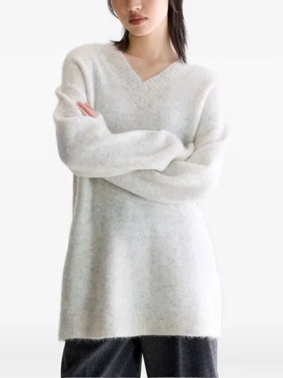 Bellerose Auris V-neck Sweater In White