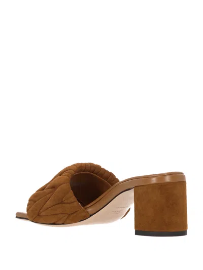 Miu Miu Quilted High-heeled Sandals In Brown