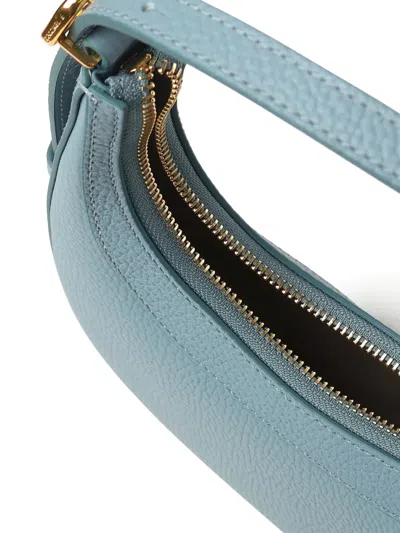Coccinelle Zip-fastening Leather Shoulder Bag In Blue