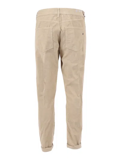 Dondup Tailored Fit Cotton Blend Pants With Subtle Detailing In Nude