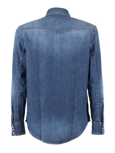 Dondup Western Denim Shirt In Blue