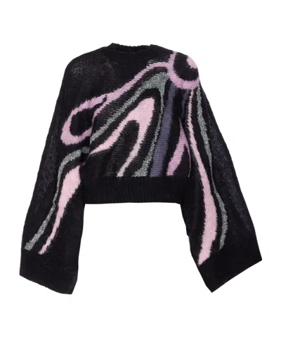 Pucci Embroidered Mohair Blend Oversize Sweater In Multi