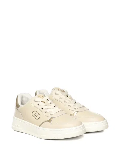 Liu •jo Leather Sneakers In Neutral