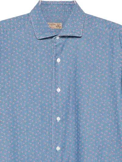 Barba Napoli Patterned Shirt In Blue