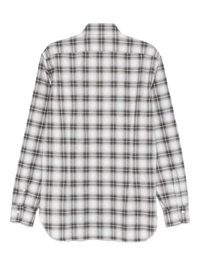 Barba Napoli Checked Shirt In Gray