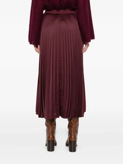 Marella Pontiac Pleat Skirt In Burgundy