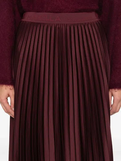 Marella Pontiac Pleat Skirt In Burgundy